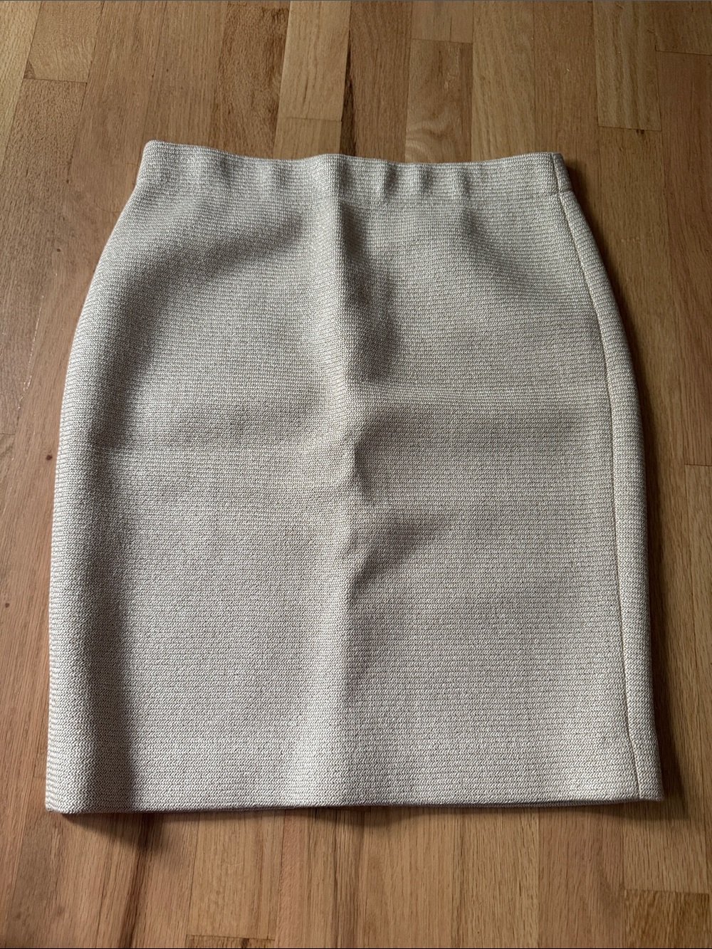 Judith & Charles Women’s Size 4 Cream Gold Textured Pencil Skirt Made in Canada